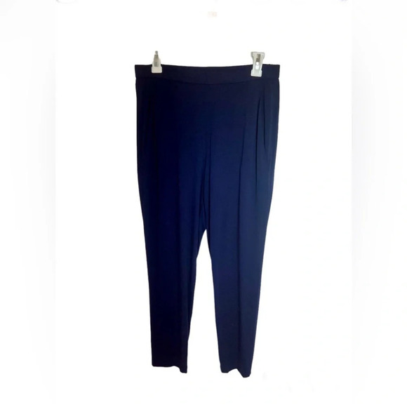 Eileen Fisher Slouchy Viscose Pants Pull On Navy Blue Size Small Petite SP - Picture 1 of 7
